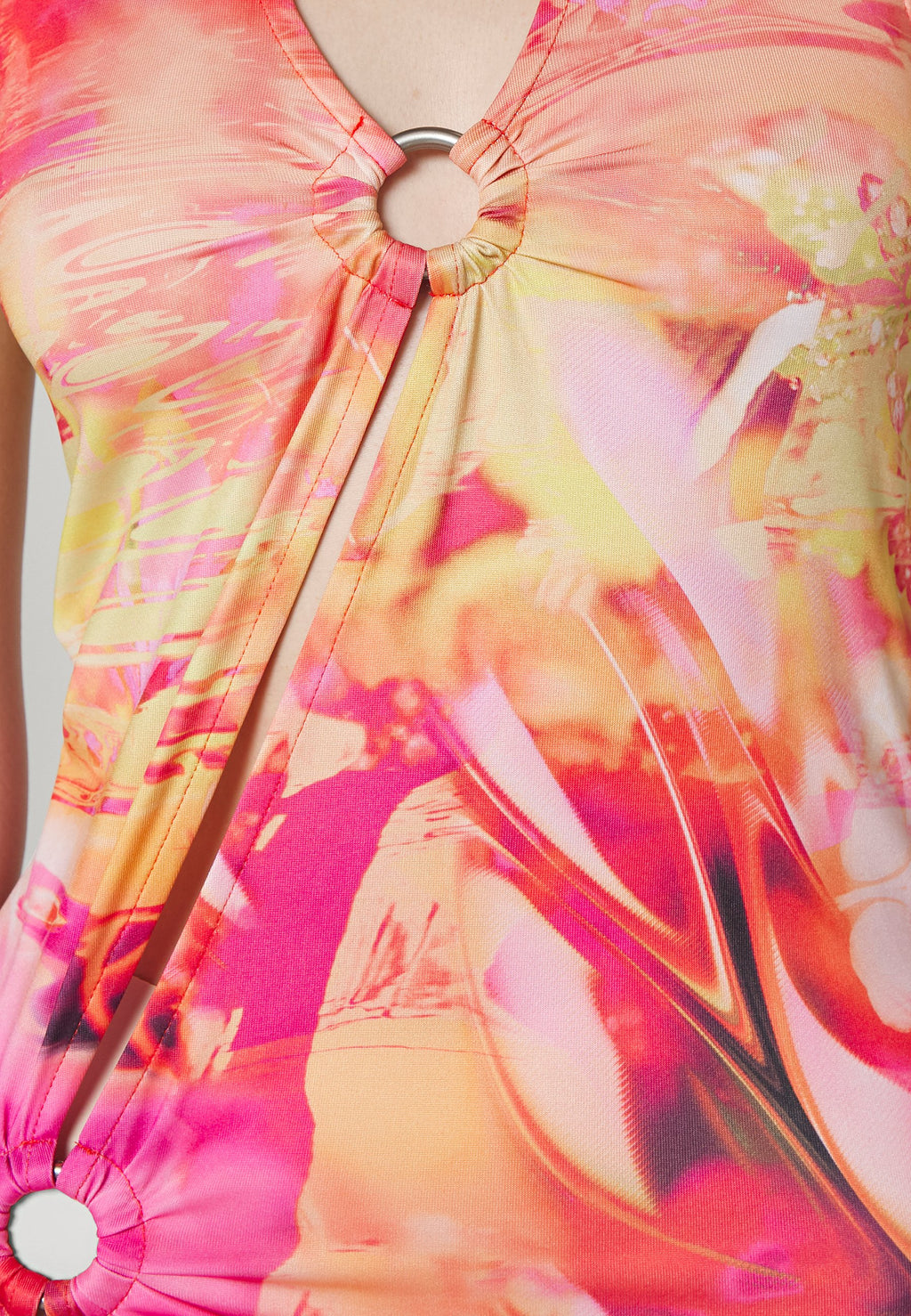 Jaded London RING DETAIL DRESS LUMEN RIVER PRINT