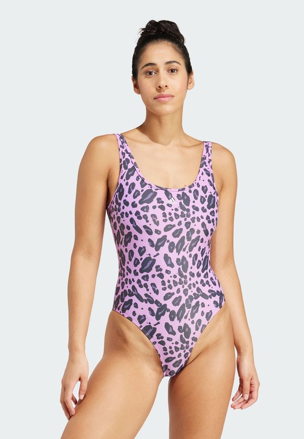 adidas Sportswear ESSENTIALS ANIMAL U-BACK - Swimsuit - preloved purple   white
