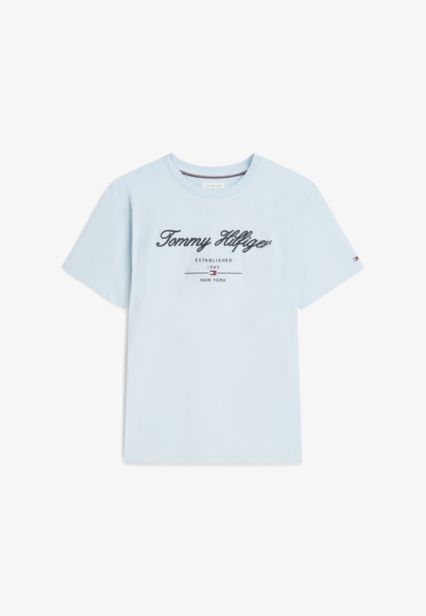 Tommy Hilfiger SCRIPT LOGO TEE - BRAND LOVE - Print T-shirt - breezy blue