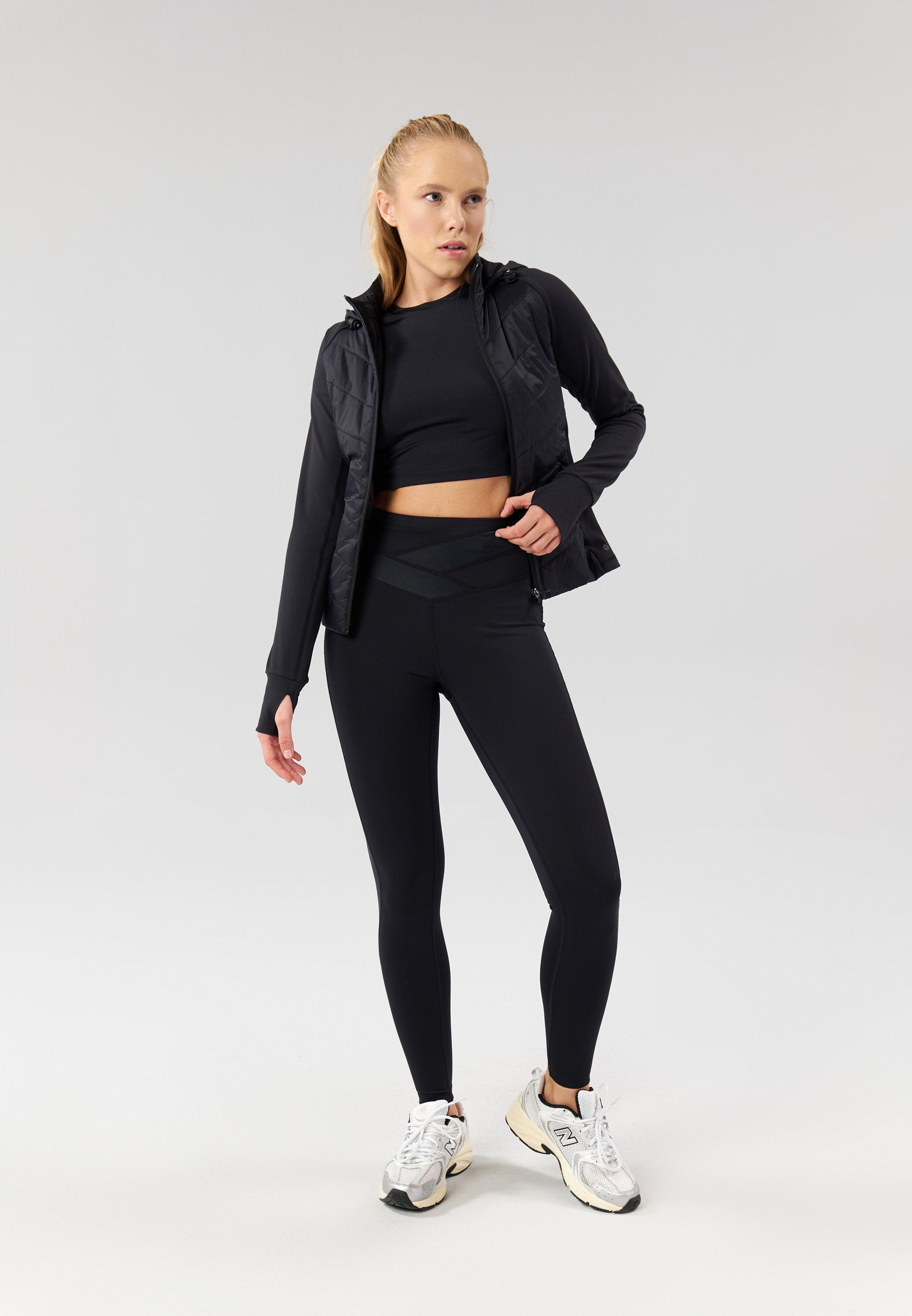 Even&Odd active FULL LENGTH HIGH RISE LEGGINGS WITH CONTRAST BANDAGE WAISTBAND