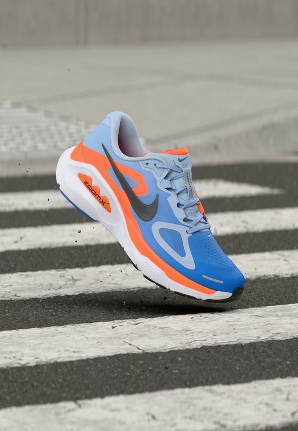 Nike Performance STRUCTURE PLUS - Road running shoes - hydrogen blue/off noir/blue crystal/total orange/off noir