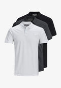 Jack & Jones 3 PACK BASIC - Polo shirt - white darkgrey black