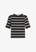 Tommy Hilfiger RIBBED SLIM HALF SLEEVE T-SHIRT - Print T-shirt - black   calico stp