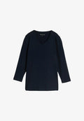 TOM TAILOR TOM TAILOR T-SHIRT BASIC LANGARMSHIRT MIT V-AUSSCHNITT - Long sleeved top - sky captain blue