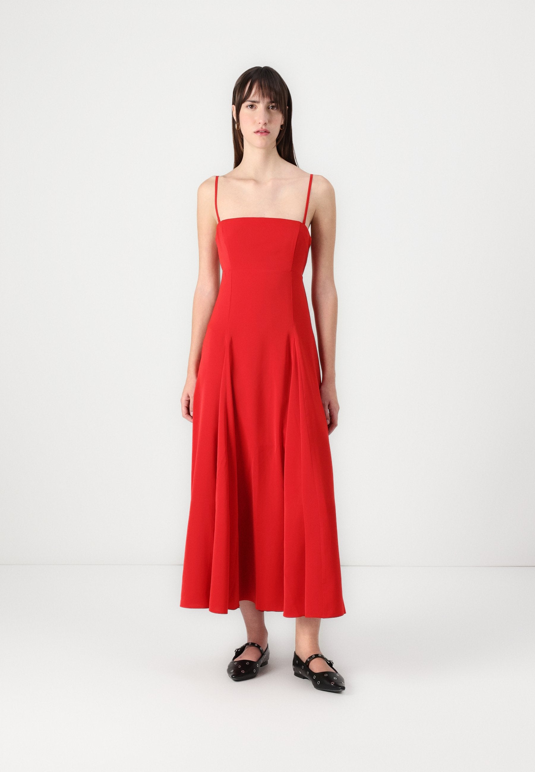 Abercrombie & Fitch Godet Clasp-Back Midi Dress