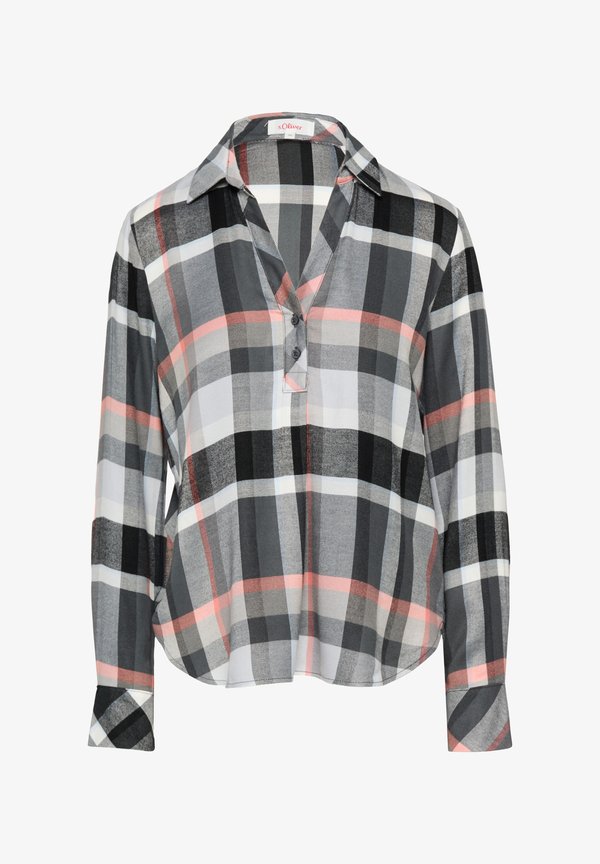 s.Oliver KARIERTE - Blouse - dunkelgrau