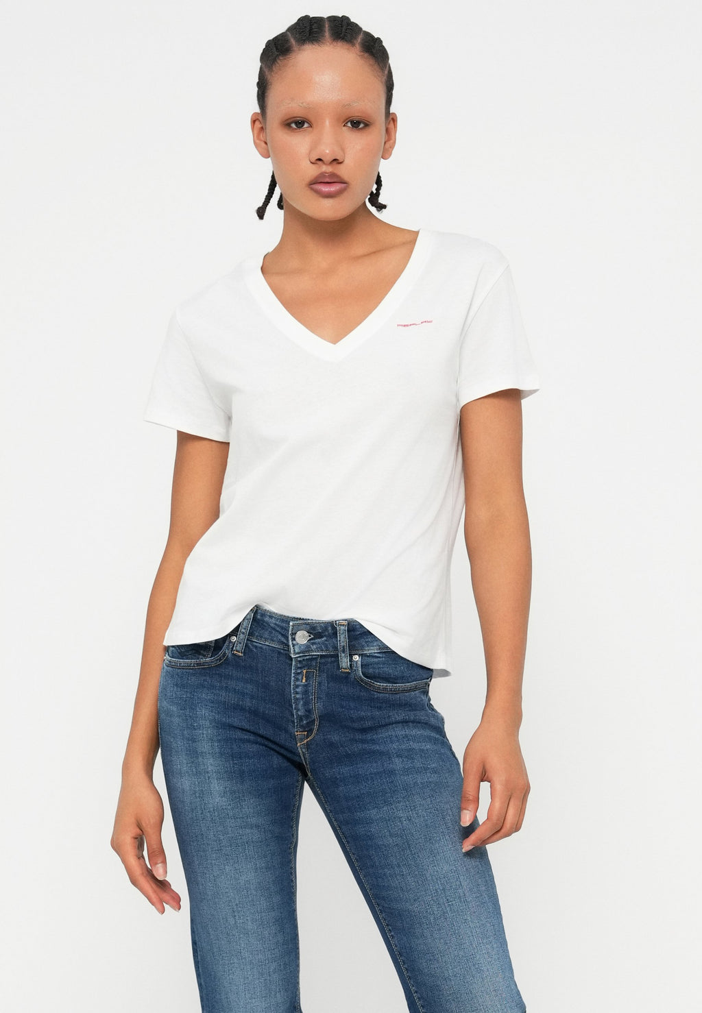 Replay V NECK LOGO 2 PACK