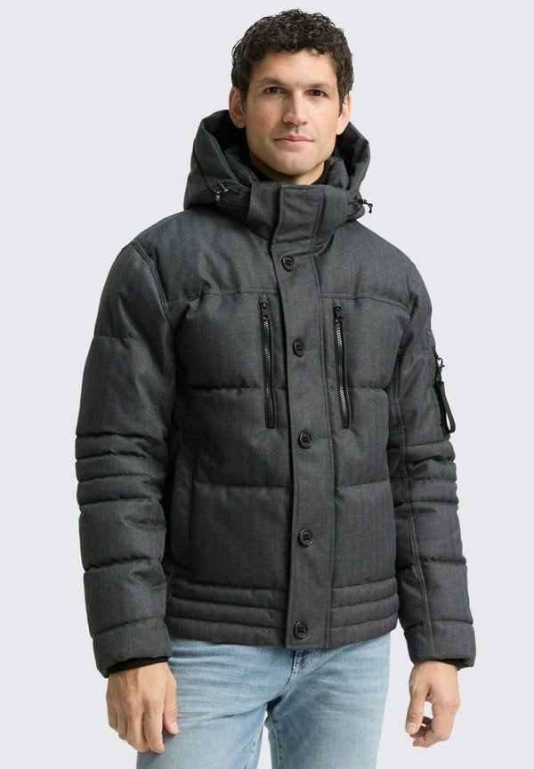 TOM TAILOR Winter jacket - anthracite melange herringbone