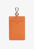 Tommy Hilfiger LEATHER CLIP-ON CARD HOLDER - Wallet - orange thunder