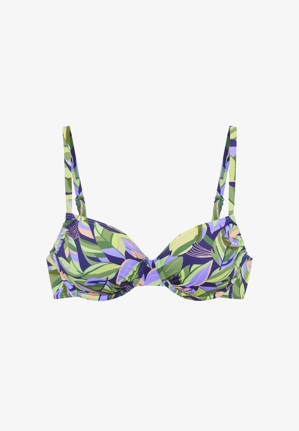s.Oliver Bikini top - grün-blau bedruckt