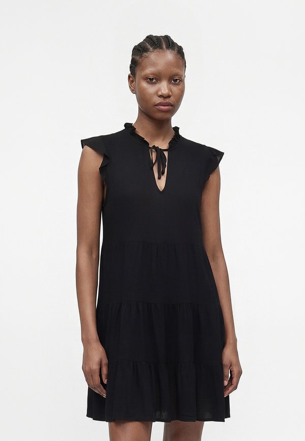 Vero Moda VMALBA SHORT TIE DRESS - Day dress - black