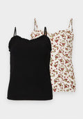 ONLY ONLMOLLY 2-pack - Top - black/cloud dancer