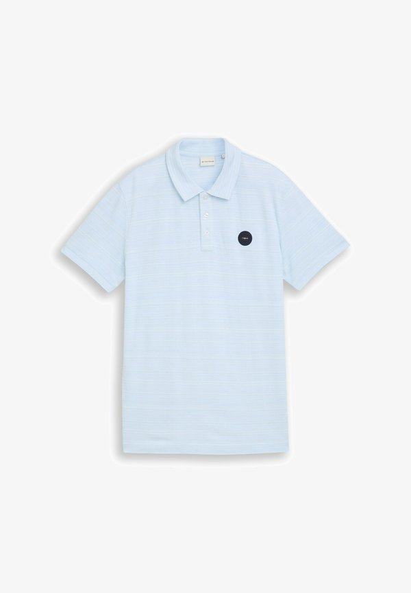 TOM TAILOR PIQUÉ POLOSHIRT MIT FEINEN STREIFEN - Polo shirt - light blue spacedye pique