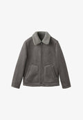 Mango Faux leather jacket - medium heather grey