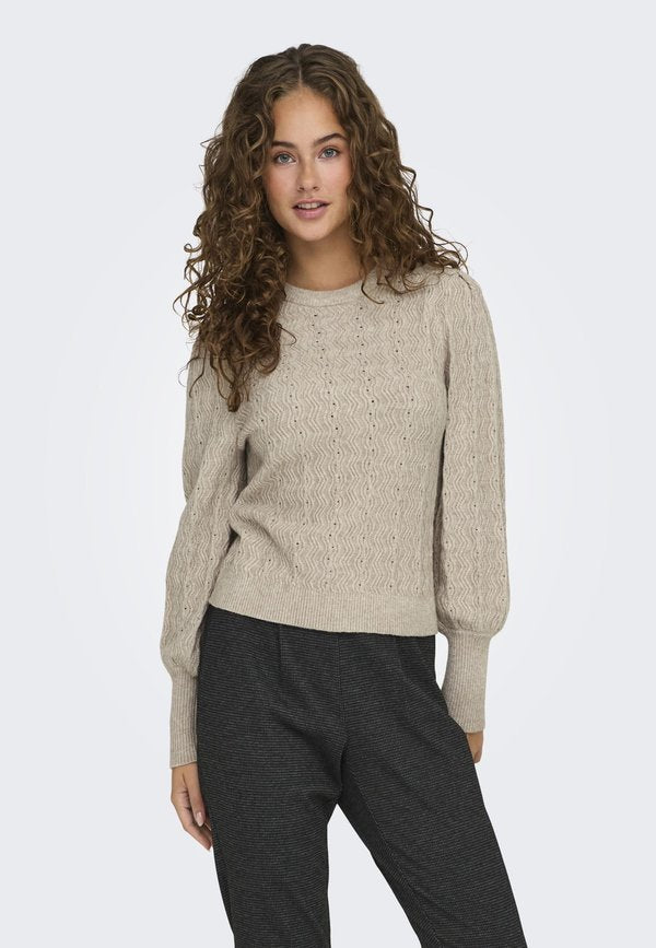 ONLY ONLKATIA STRUC PUFF ONECK - Jumper - mocha meringue