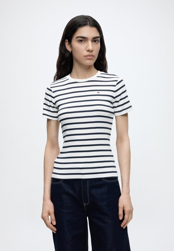 Tommy Hilfiger CODY C NECK - Basic T-shirt - breton/ ecu/ dark night navy
