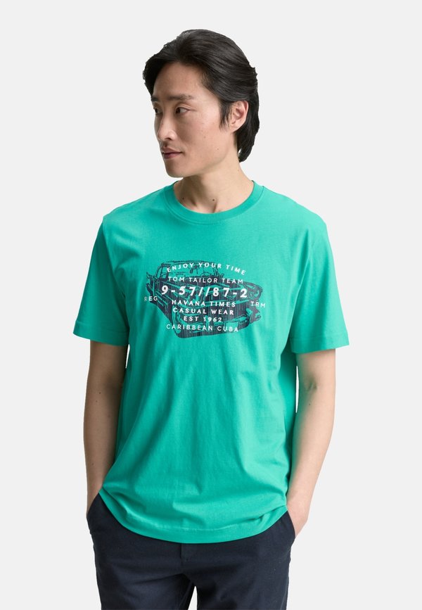 TOM TAILOR MIT PRINT - Print T-shirt - grün