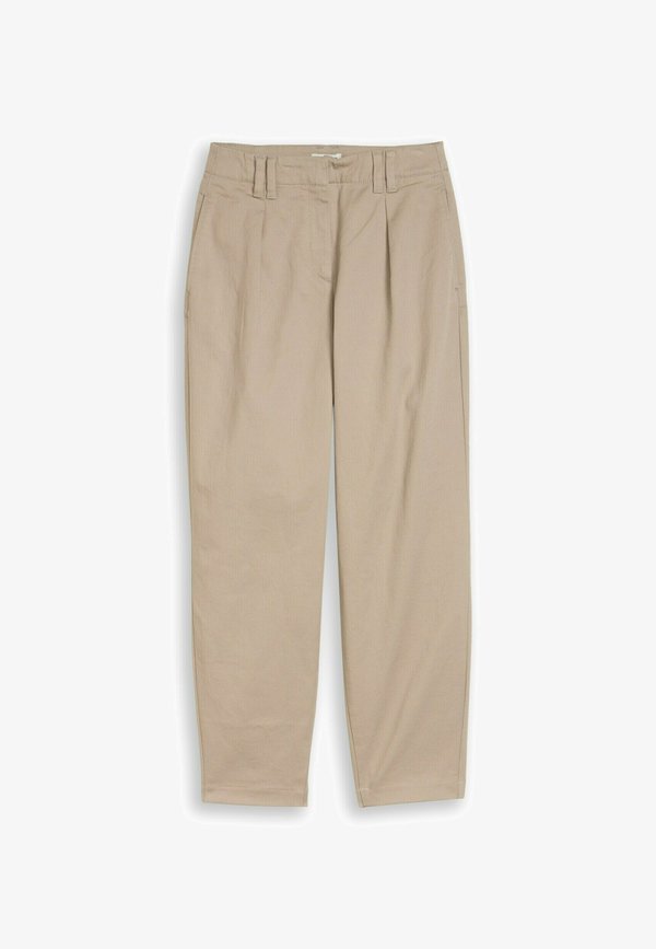 TOM TAILOR CROPPED BARREL  - Trousers - soft taupe grey