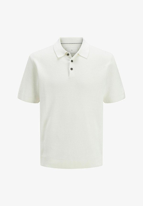 Jack & Jones JJCOOPER STRICK-POLOHEMD STRUKTUR NORMAL FIT - Polo shirt - White