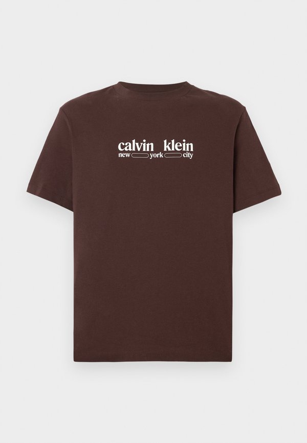 Calvin Klein Jeans 30S NYC GRAPHIC TEE - Print T-shirt - rich brown