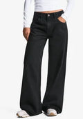 Bershka Wide Leg - black/light blue