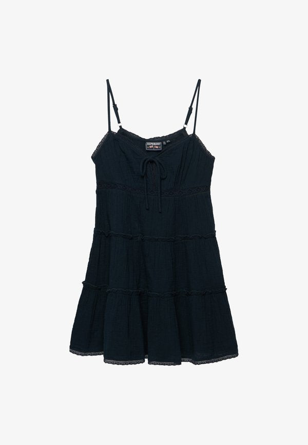 Superdry & Co SUPERDRY CHEESECLOTH TIERED MINI DRESS.. - Day dress - eclipse navy