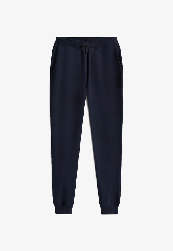 Tommy Hilfiger FLAG EMBROIDERY TERRY DRAWSTRING JOGGERS - Tracksuit bottoms - desert sky