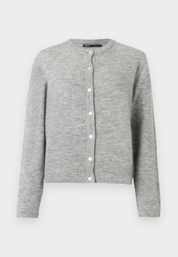 ONLY ONLSIMONI L/S O-NECK CARDIGAN KNT NOOS - Cardigan - medium grey melange
