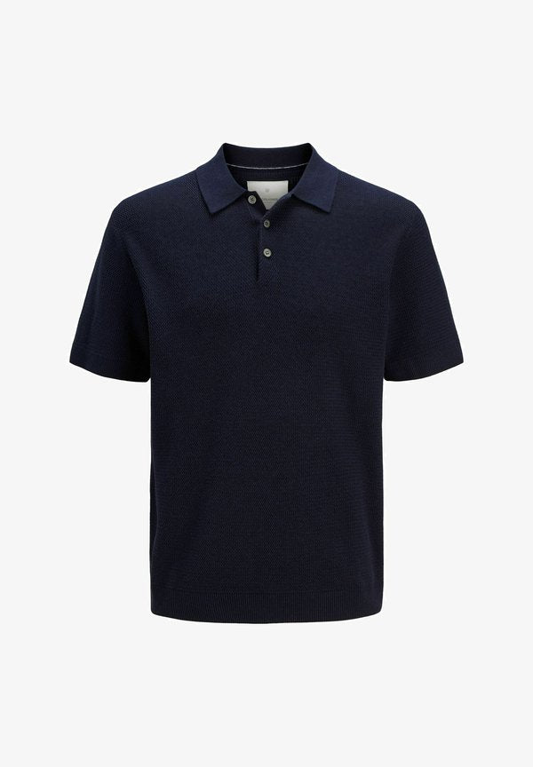 Jack & Jones JJCOOPER STRICK-POLOHEMD STRUKTUR NORMAL FIT - Polo shirt - Blue