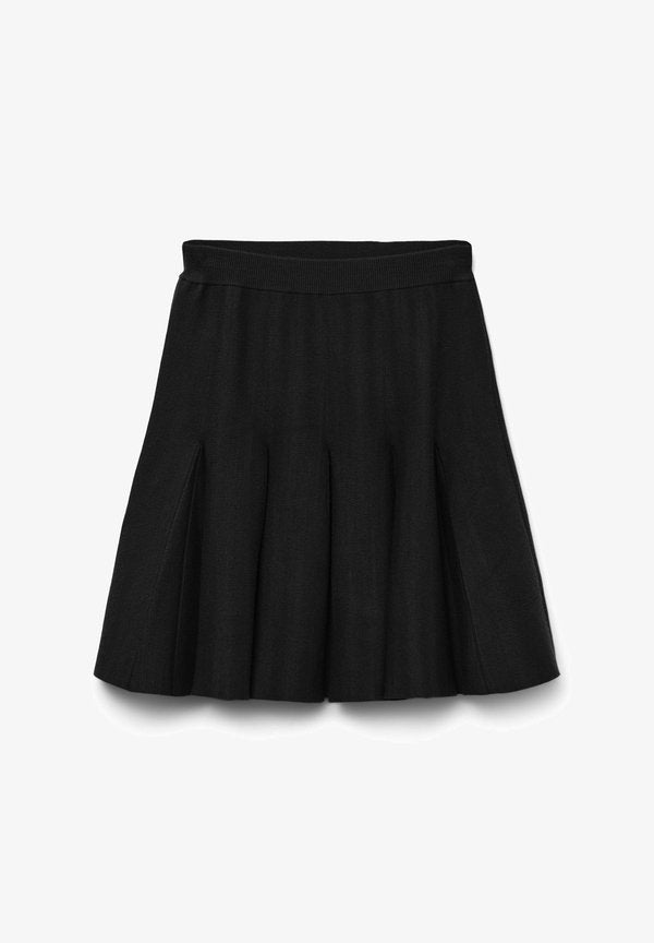 Vero Moda Knitted VMKRISTIN Mid waist Short - Pleated skirt - black