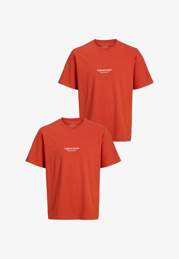 Jack & Jones 2-ER SET LOGO JORVESTERBRO - Print T-shirt - rot