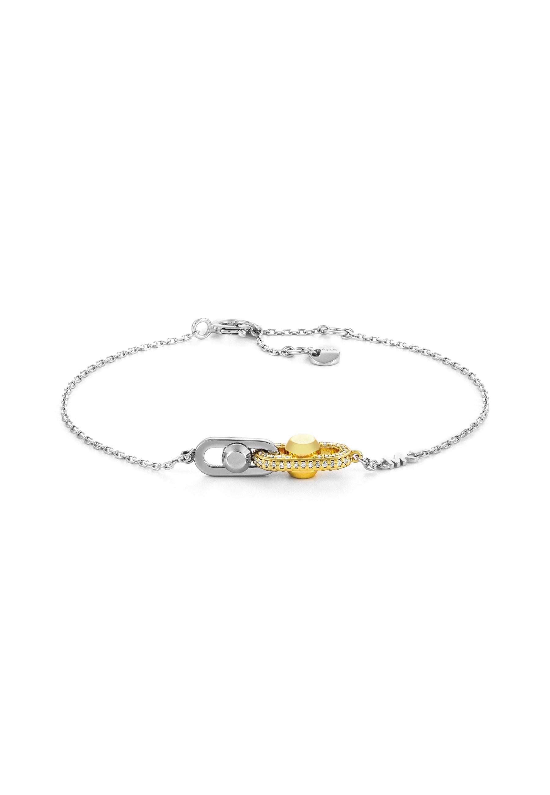 MICHAEL KORS WOMEN'S TWO-TONE STERLING SILVER ASTOR LINK CHAIN BRACELET, MKC1737CZ931 Media 1