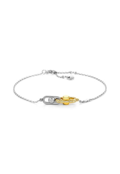 Michael Kors MICHAEL KORS WOMEN'S TWO-TONE STERLING SILVER ASTOR LINK CHAIN BRACELET, MKC1737CZ931