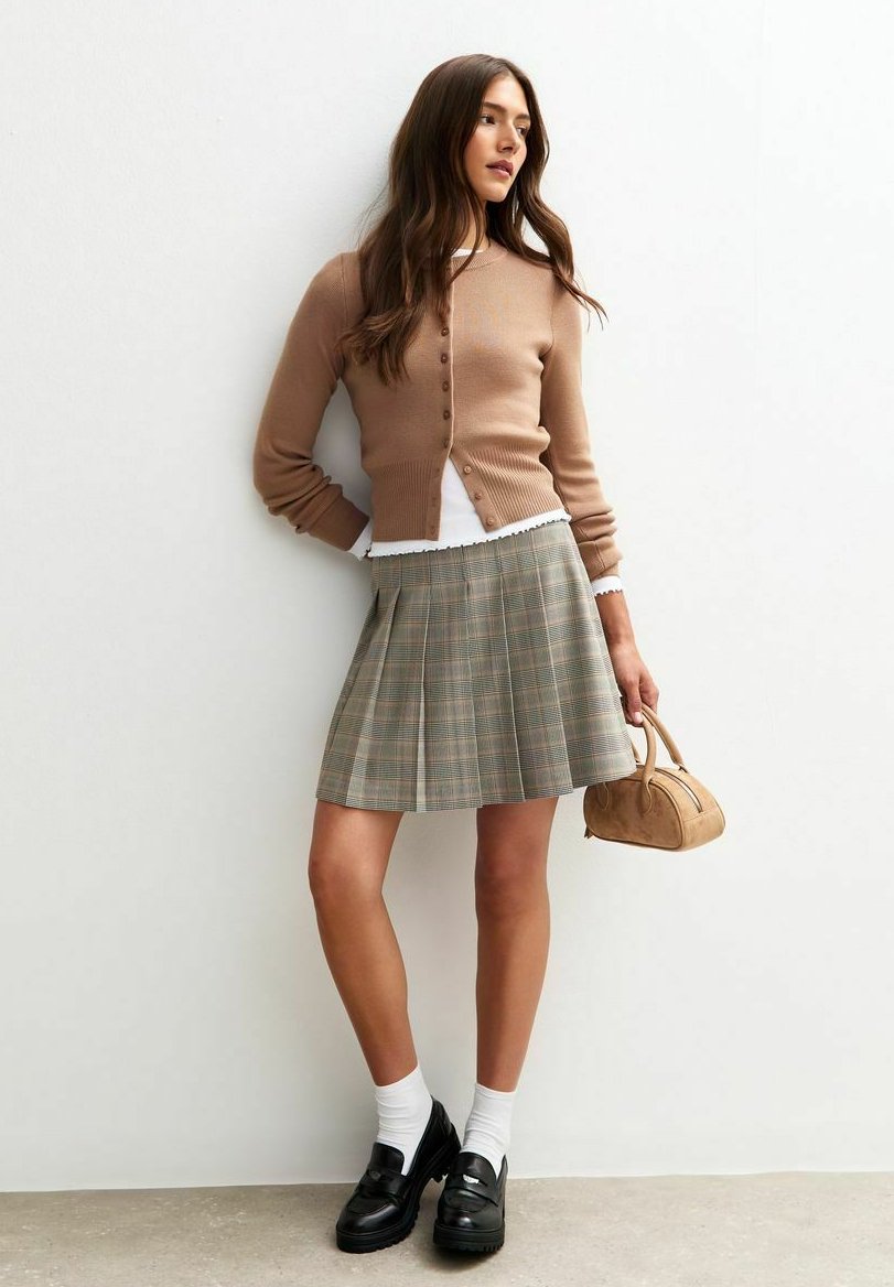 New Look CHECKED BOX PLEAT MINI