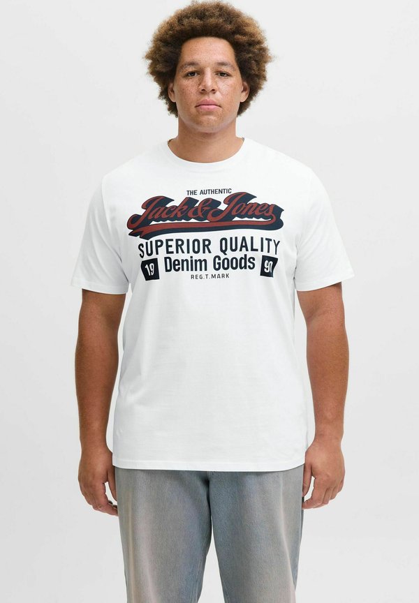 Jack & Jones Plus Size Logo - Print T-shirt - cloud dancer