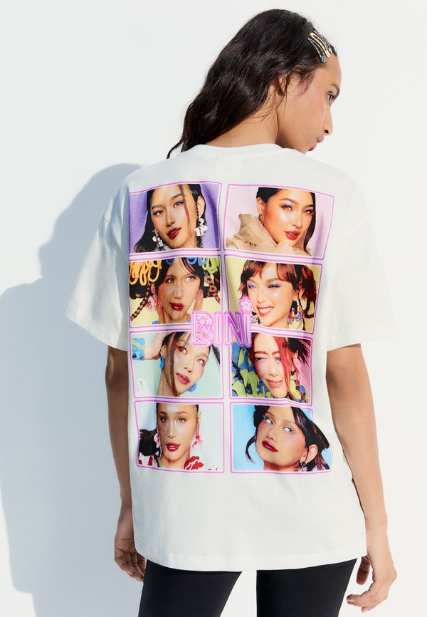 Bershka PRINT T-SHIRT BINI - Print T-shirt - white