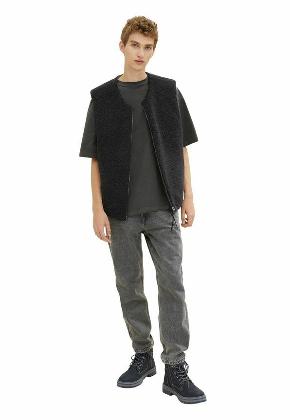 TOM TAILOR DROPPED SHOULDER  RUNDHALS - Basic T-shirt - schwarz