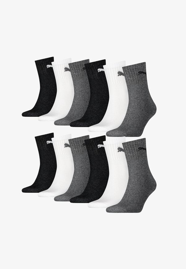 Puma 12 PACK - Sports socks - 882 - grey/white/black