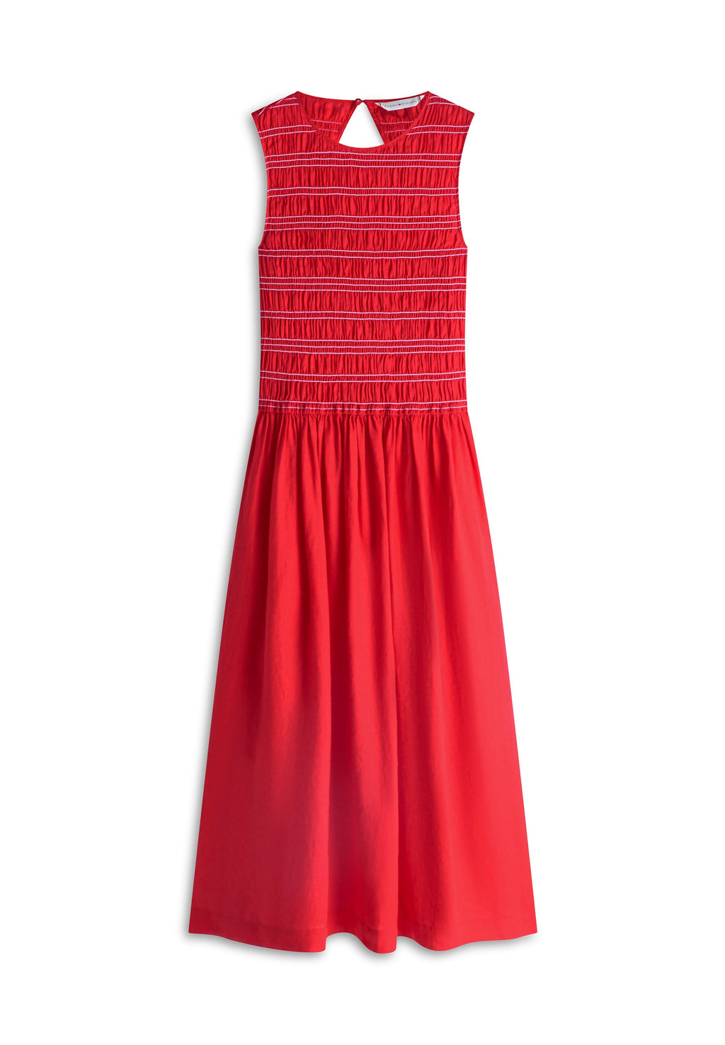 PURE LINEN SMOCK SLEEVELESS MIDI DRESS Media 1