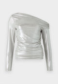 Long-Sleeve Liquid Shine Draped Top - Abercrombie & Fitch - View 1