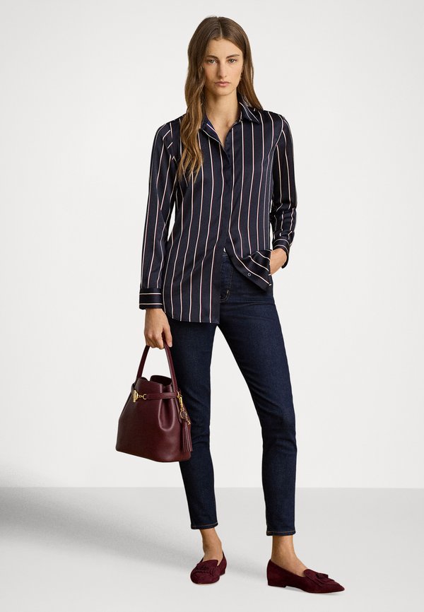 Lauren Ralph Lauren CLASSIC FIT STRIPED CHARMEUSE SHIRT