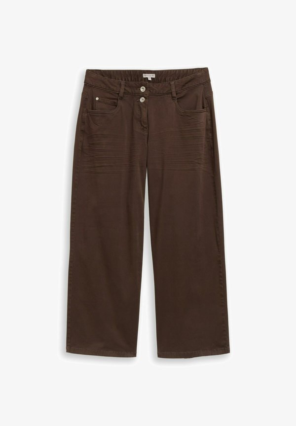 TOM TAILOR TOM TAILOR HOSEN & CHINO CULOTTE HOSE MIT STRETCH - Trousers - java dark brown