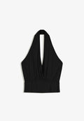 Bershka CROSSOVER RUCHED CUMMERBUND - Top - black