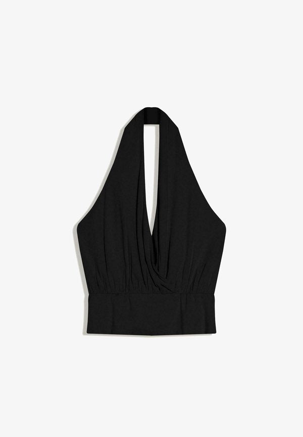 Bershka CROSSOVER RUCHED CUMMERBUND - Top - black
