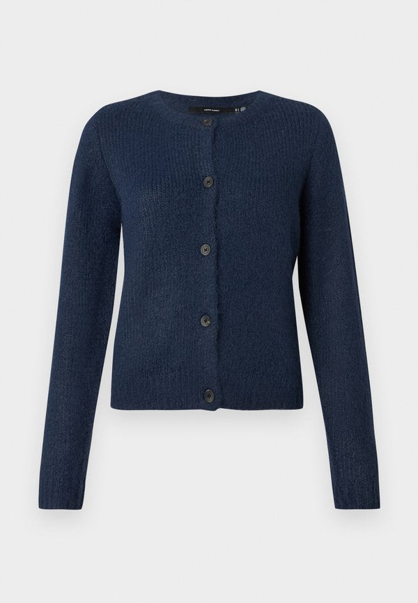 Vero Moda VMNOVAH O NECK BUTTON CARDI - Cardigan - navy blazer