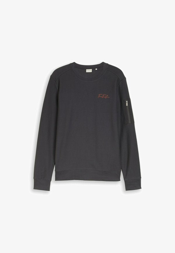 TOM TAILOR MIT REISSVERSCHLUSSTASCHE - Sweatshirt - tarmac grey