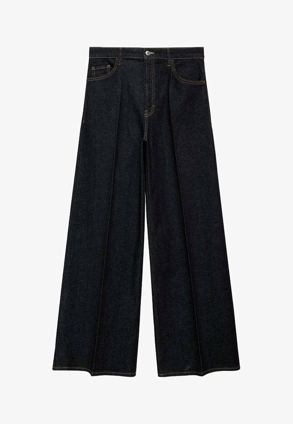 Mango HIGH-RISE WIDELEG   - Relaxed fit jeans - blue