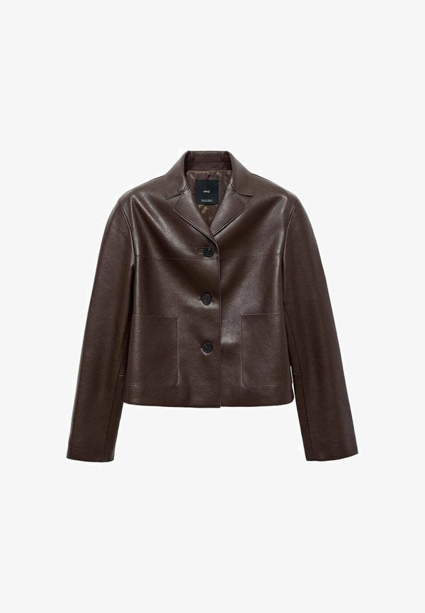 Mango Faux leather jacket - brown