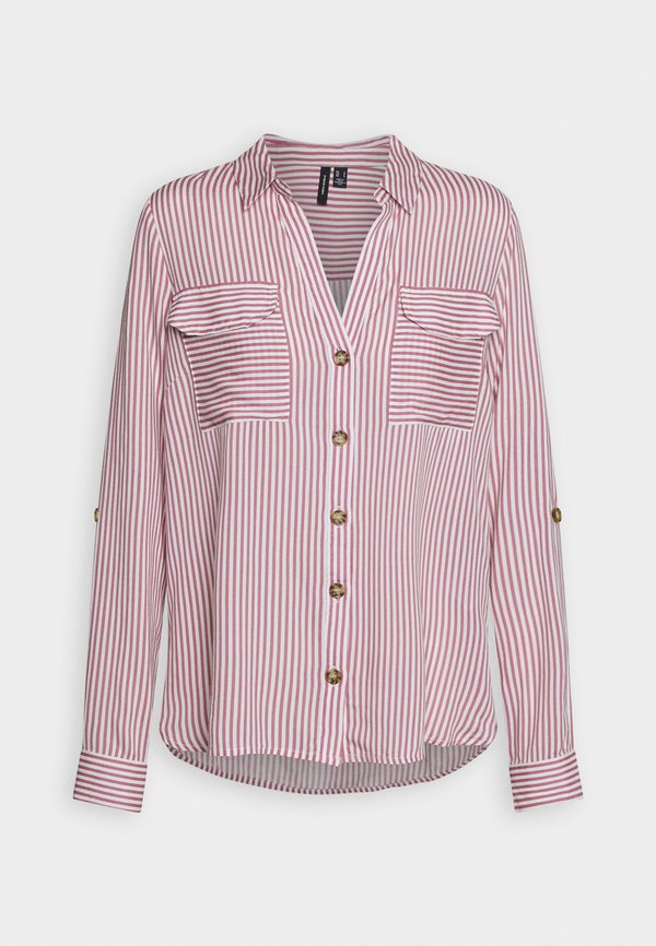 Vero Moda VMBUMPY L/S SHIRT NEW WVN NOOS - Button-down blouse - snow white