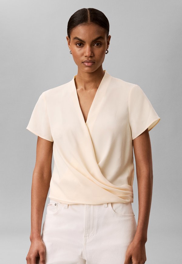 Calvin Klein DRAPED WRAP - Blouse - vanilla custard